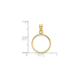 16 mm 14k Yellow Gold coin bezel for Russian 1 Kopek Kopek — size reference (ruler)