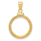 19 mm 14k Yellow Gold coin bezel for South Africian 1 Rand Rand — additional image