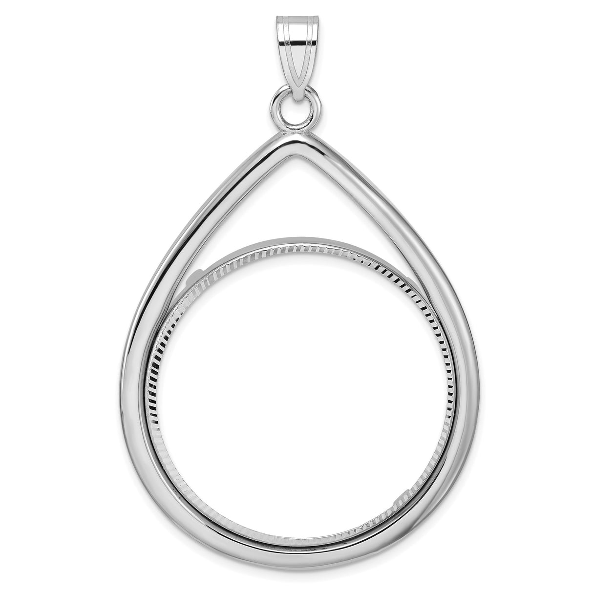 33 mm 14k White Gold coin bezel for South African Krugerrand