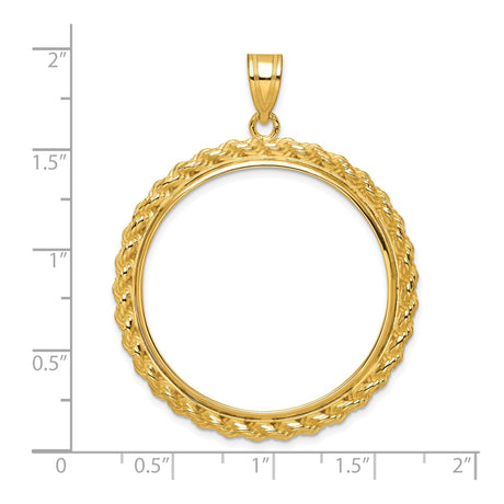 33 mm 14k Yellow Gold coin bezel for South African Krugerrand — size reference (ruler)