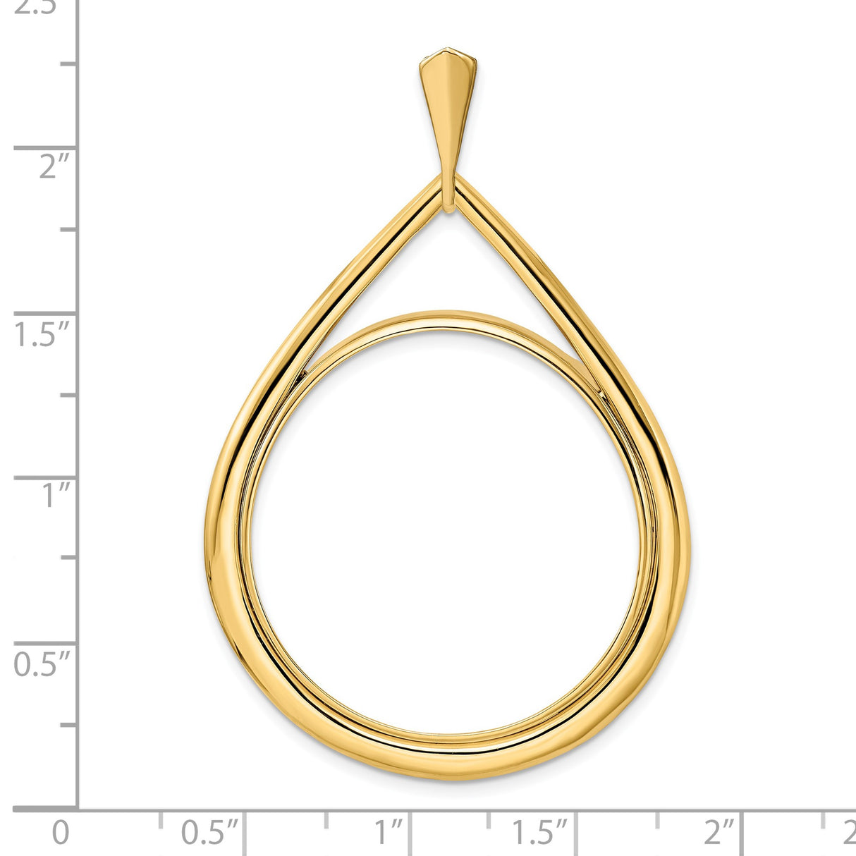 33 mm 14k Yellow Gold coin bezel for South African Krugerrand — size reference (ruler)