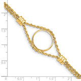 17 mm 14k Yellow Gold coin bezel bracelet for South African Krugerrand — size reference (ruler)