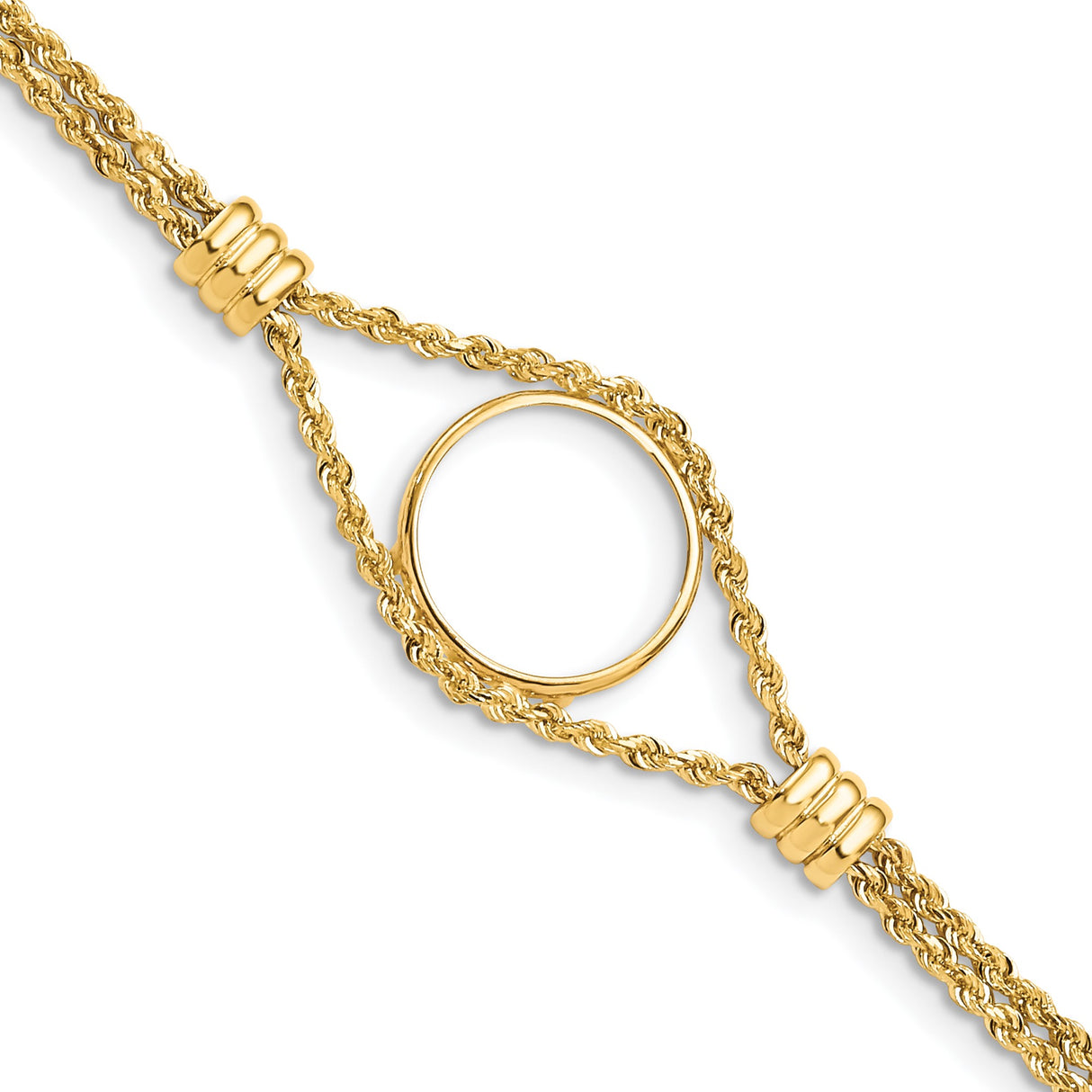 17 mm 14k Yellow Gold coin bezel bracelet for South African Krugerrand