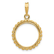 17 mm 14k Yellow Gold coin bezel for South African Krugerrand