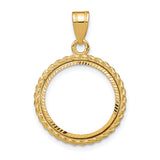 17 mm 10k Yellow Gold coin bezel for South African Krugerrand