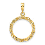 17 mm 14k Yellow Gold coin bezel for South African Krugerrand