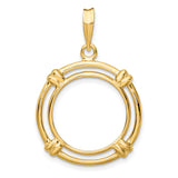 17 mm 14k Yellow Gold coin bezel for South African Krugerrand