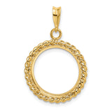 17 mm 14k Yellow Gold coin bezel for South African Krugerrand — additional image