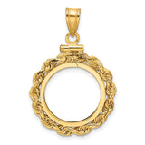 17 mm 14k Yellow Gold coin bezel for South African Krugerrand