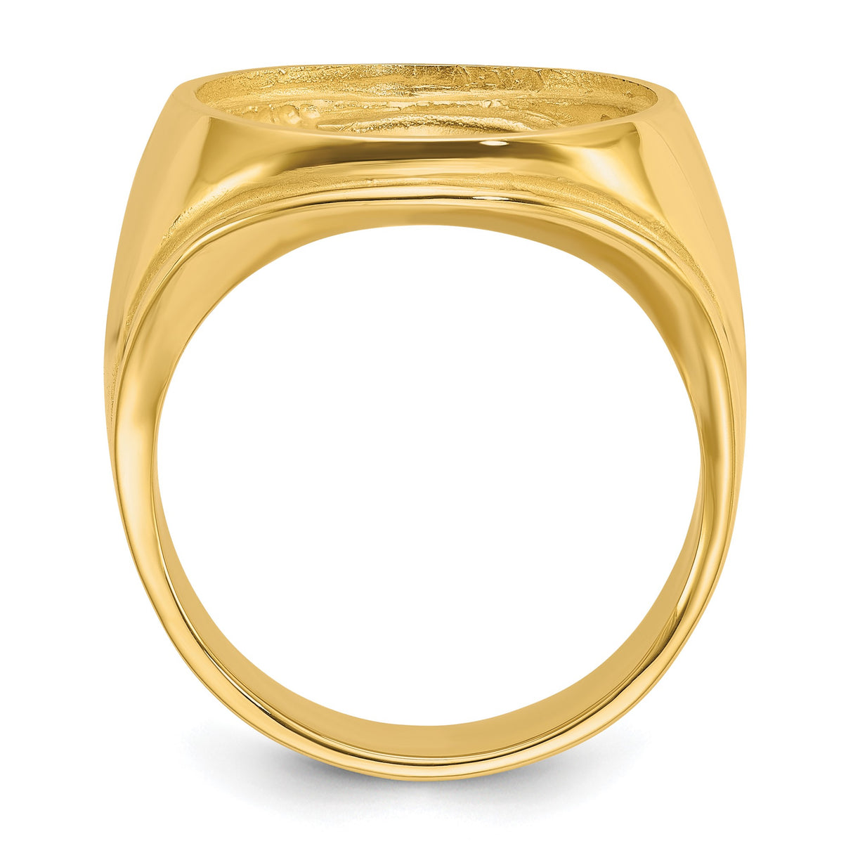 17 mm 14k Yellow Gold coin bezel ring for South African Krugerrand — alternate view