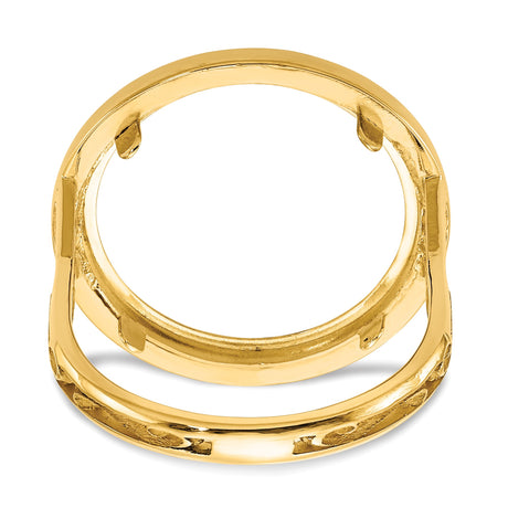 17 mm 14k Yellow Gold coin bezel ring for South African Krugerrand — additional image