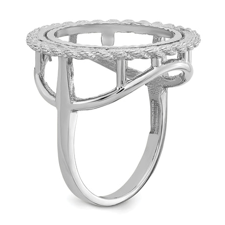 17 mm 14k White Gold coin bezel ring for South African Krugerrand — additional image