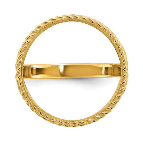 17 mm 14k Yellow Gold coin bezel ring for South African Krugerrand — additional image