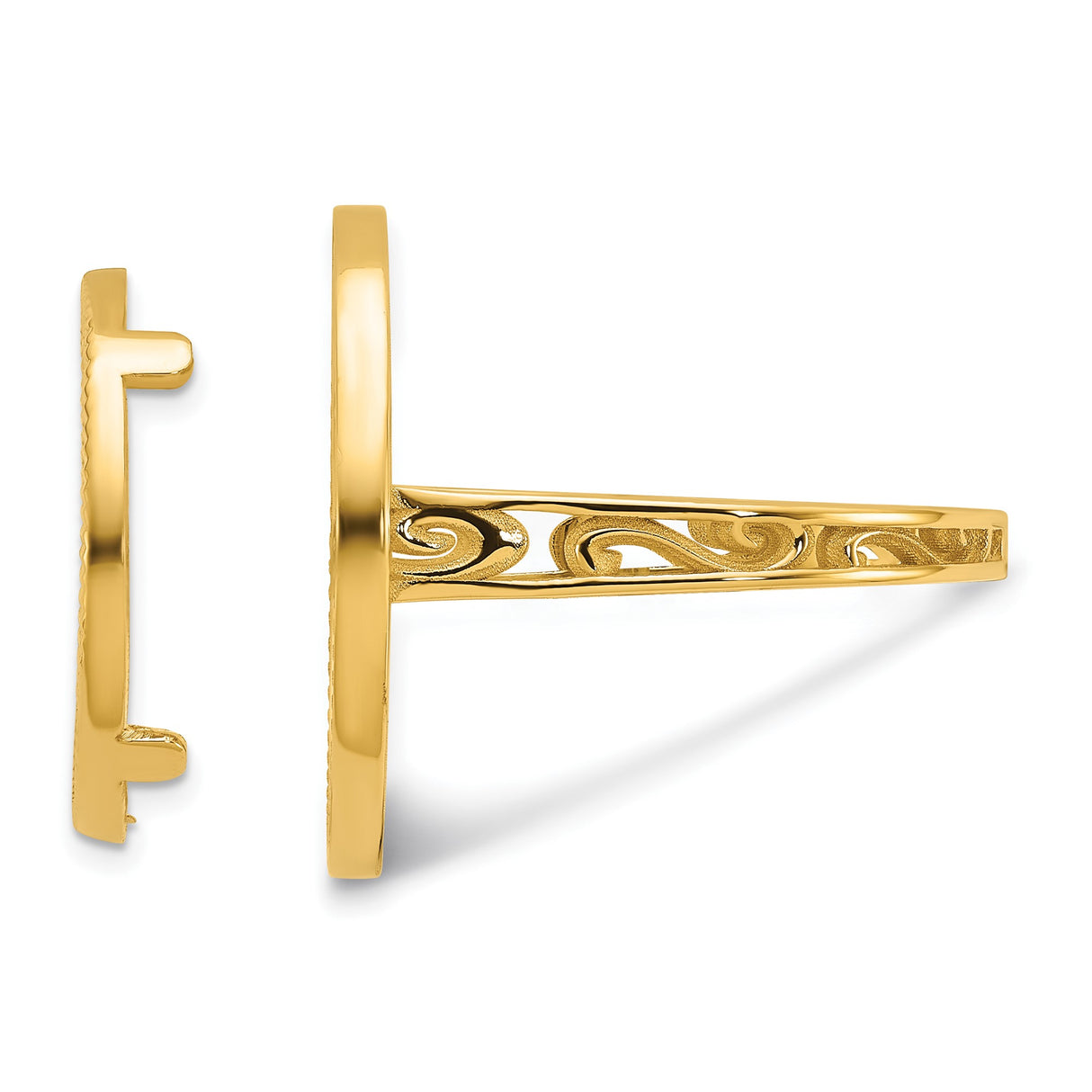 17 mm 14k Yellow Gold coin bezel ring for South African Krugerrand — additional image