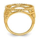 17 mm 14k Yellow Gold coin bezel ring for South African Krugerrand — alternate view