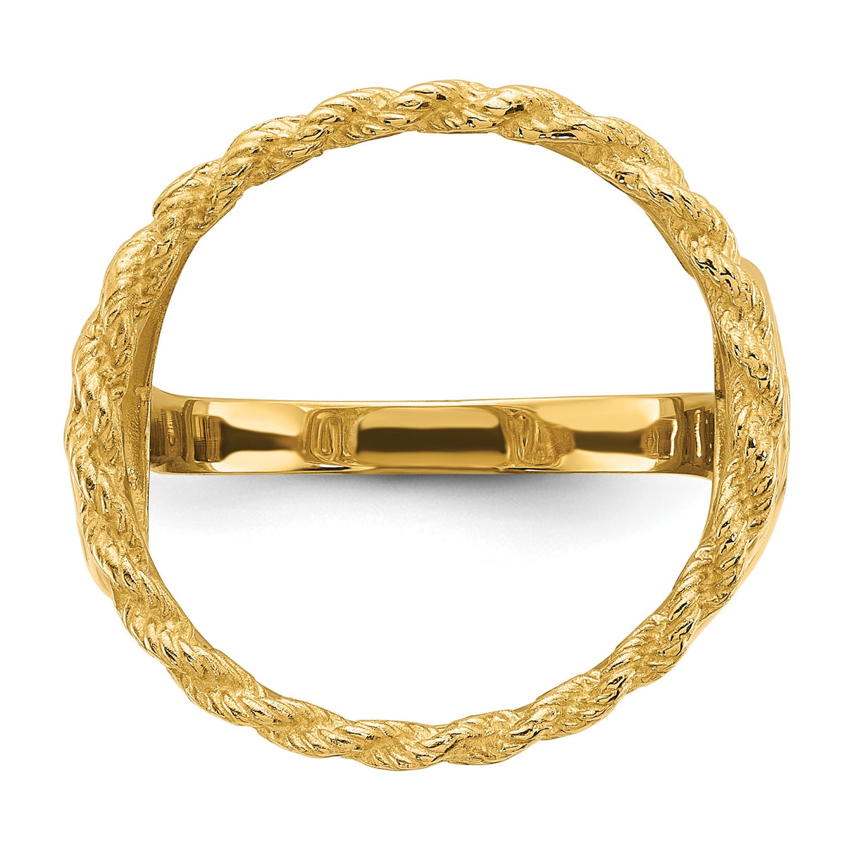 17 mm 14k Yellow Gold coin bezel ring for South African Krugerrand — additional image