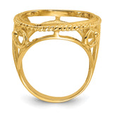 17 mm 14k Yellow Gold coin bezel ring for South African Krugerrand — alternate view