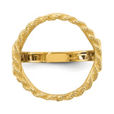 17 mm 14k Yellow Gold coin bezel ring for South African Krugerrand — additional image