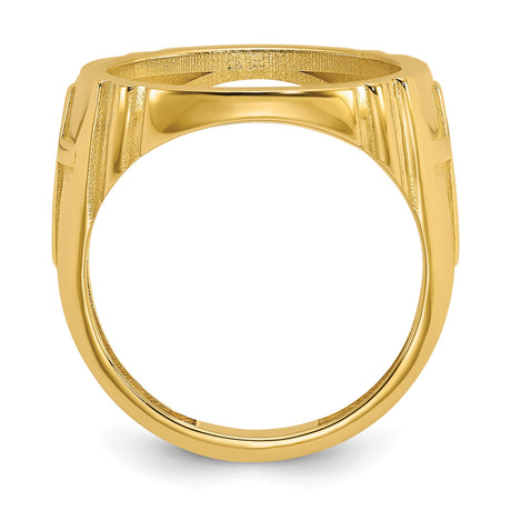 17 mm 14k Yellow Gold coin bezel ring for South African Krugerrand — alternate view
