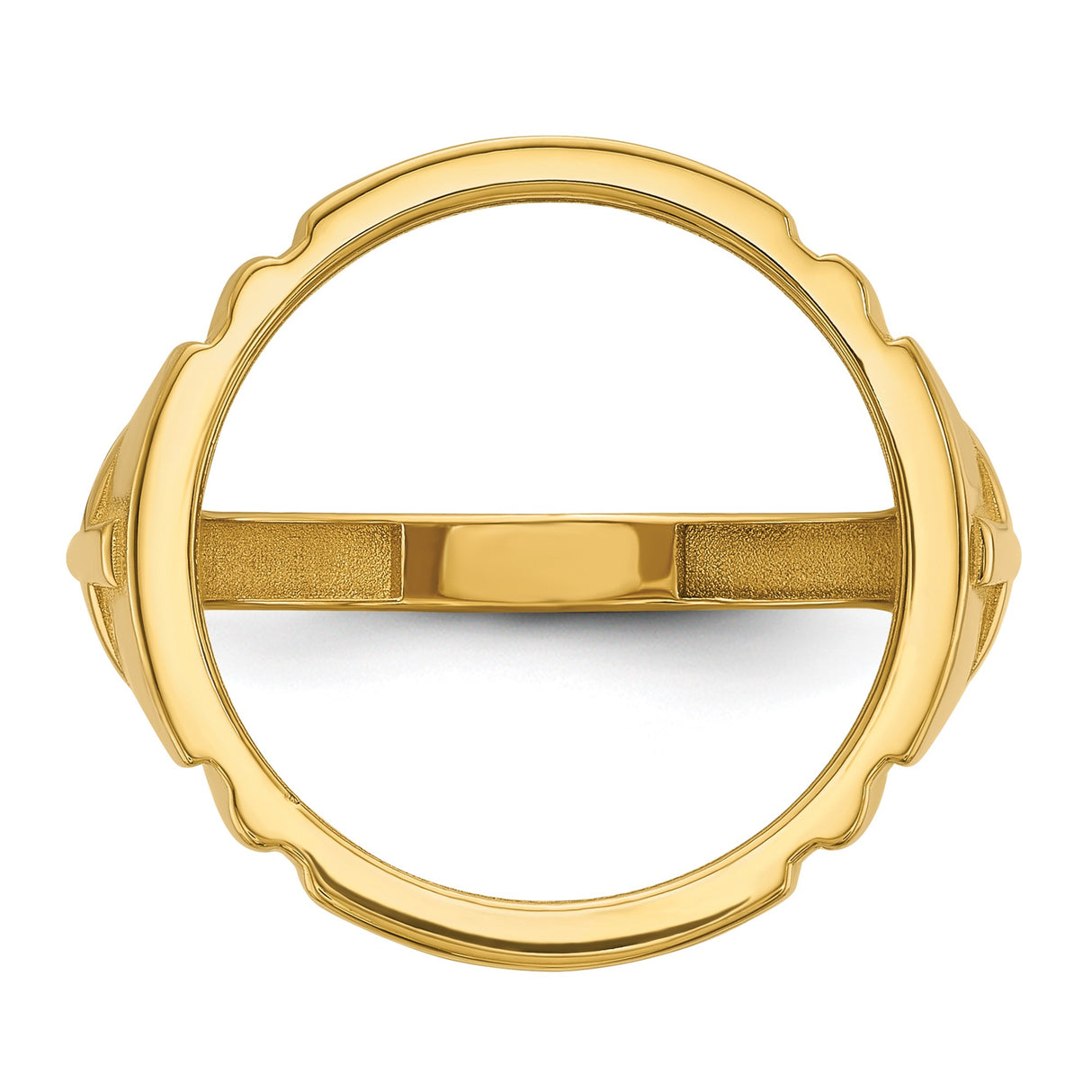 17 mm 14k Yellow Gold coin bezel ring for South African Krugerrand — additional image