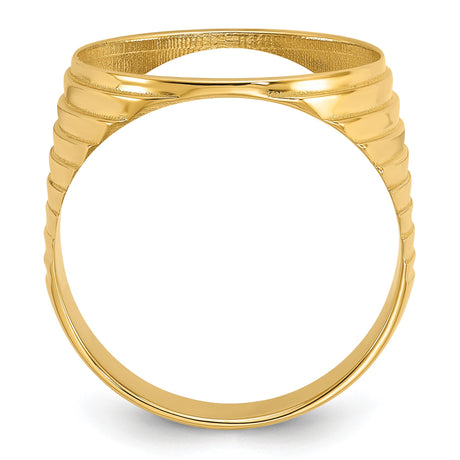 17 mm 14k Yellow Gold coin bezel ring for South African Krugerrand — alternate view