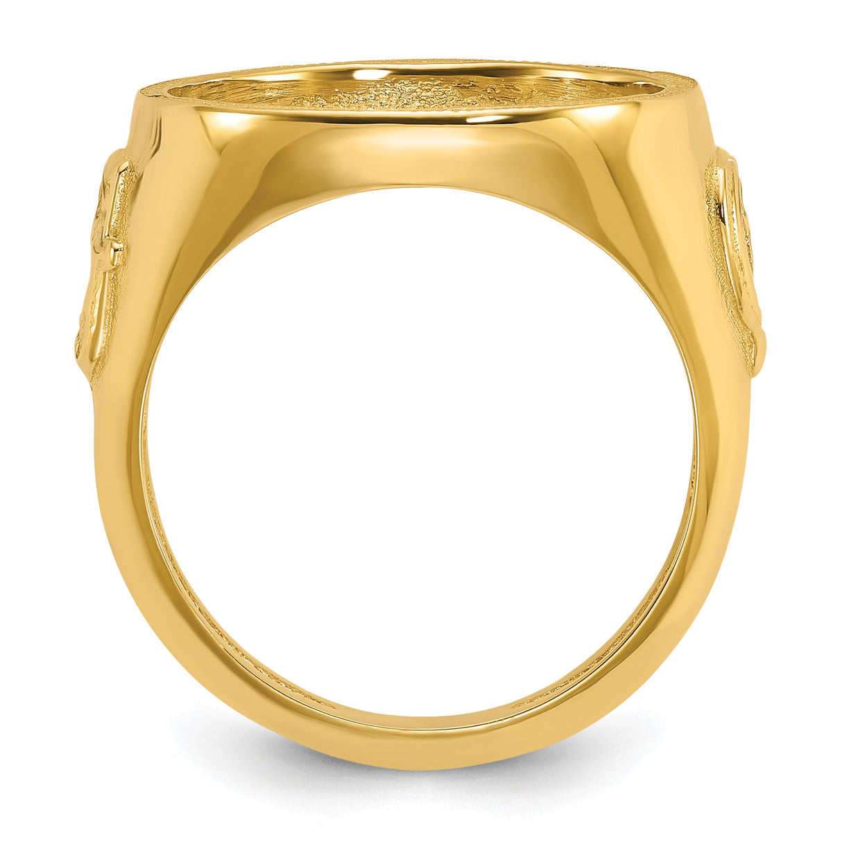 17 mm 14k Yellow Gold coin bezel ring for South African Krugerrand — alternate view