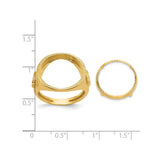 17 mm 14k Yellow Gold coin bezel ring for South African Krugerrand — size reference (ruler)