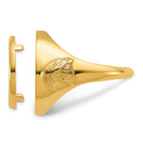 17 mm 14k Yellow Gold coin bezel ring for South African Krugerrand — additional image