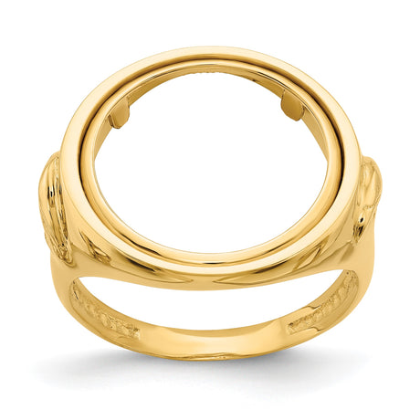 17 mm 14k Yellow Gold coin bezel ring for South African Krugerrand — additional image