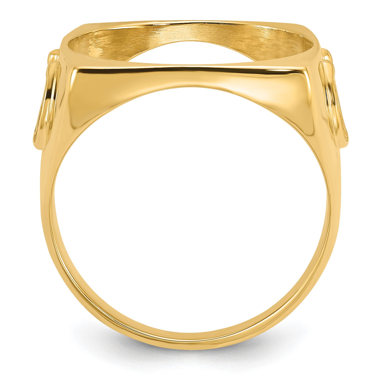 17 mm 14k Yellow Gold coin bezel ring for South African Krugerrand — alternate view