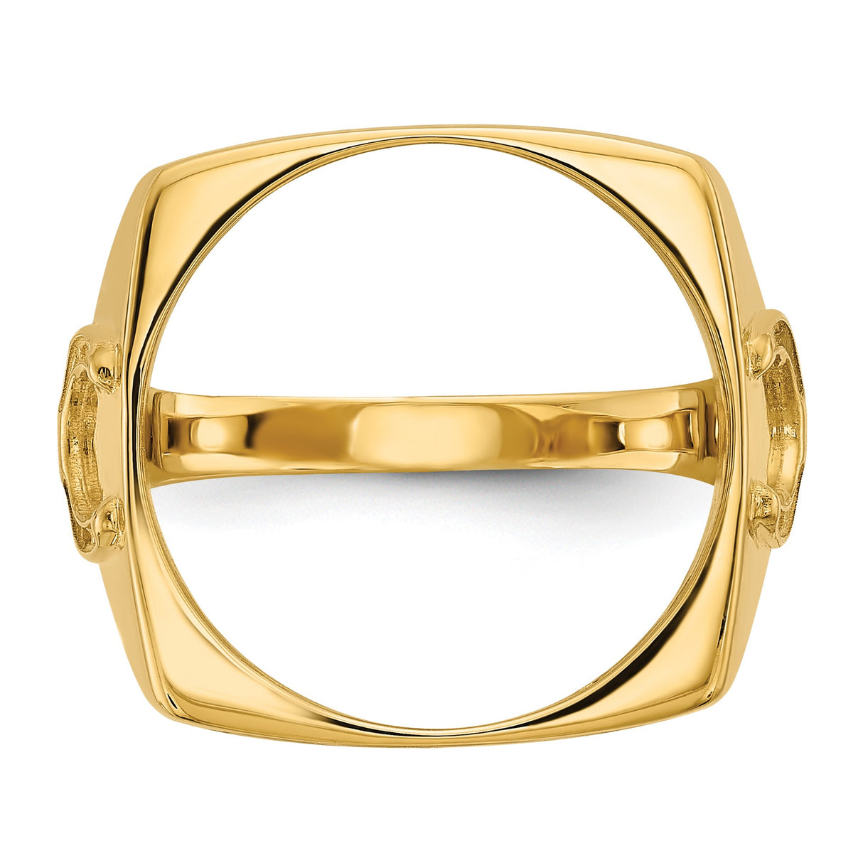 17 mm 14k Yellow Gold coin bezel ring for South African Krugerrand — additional image