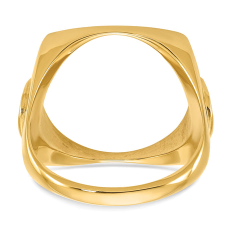 17 mm 14k Yellow Gold coin bezel ring for South African Krugerrand — additional image