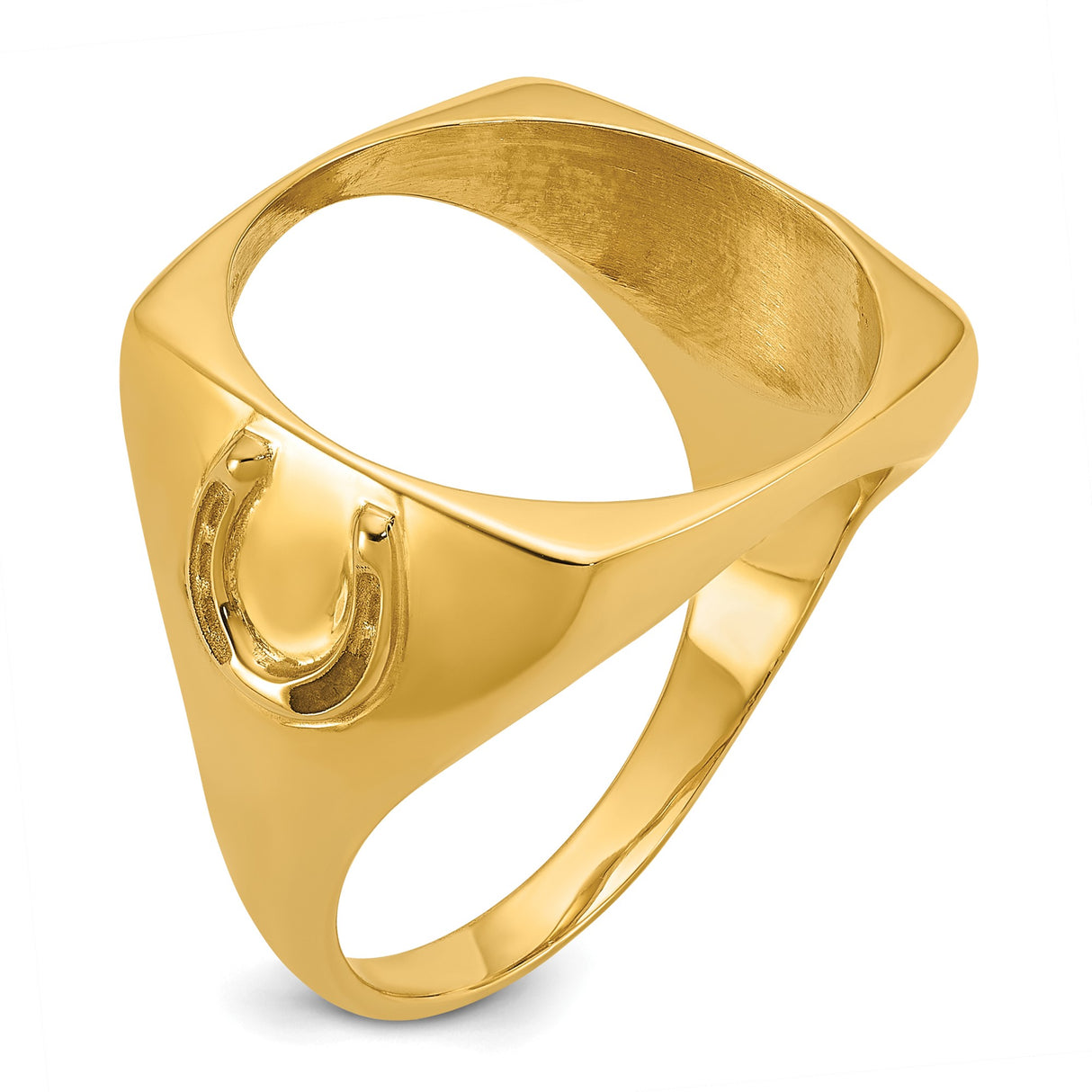 17 mm 14k Yellow Gold coin bezel ring for South African Krugerrand — additional image