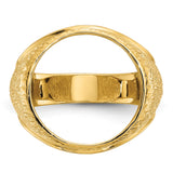 17 mm 14k Yellow Gold coin bezel ring for South African Krugerrand — additional image