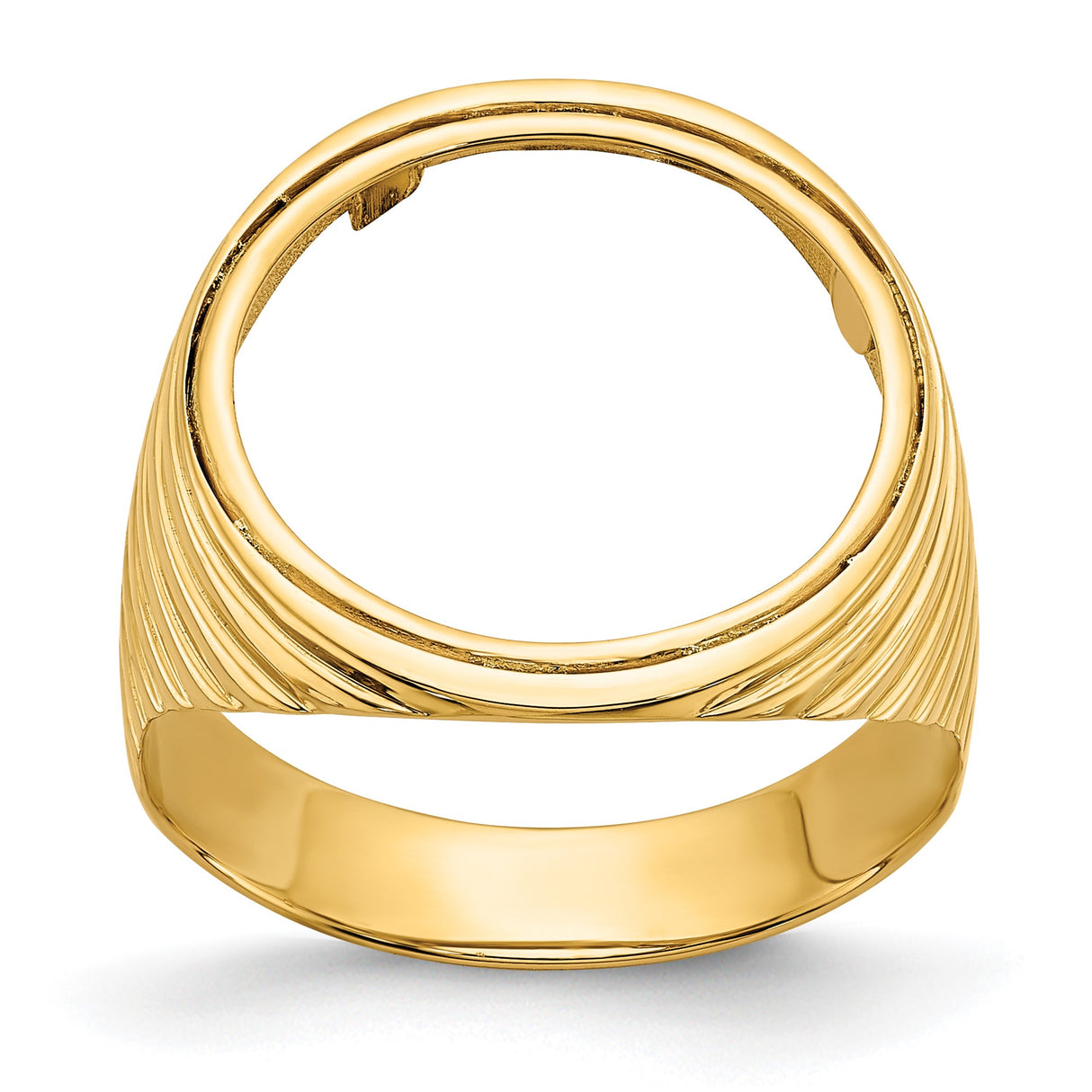 17 mm 14k Yellow Gold coin bezel ring for South African Krugerrand — additional image