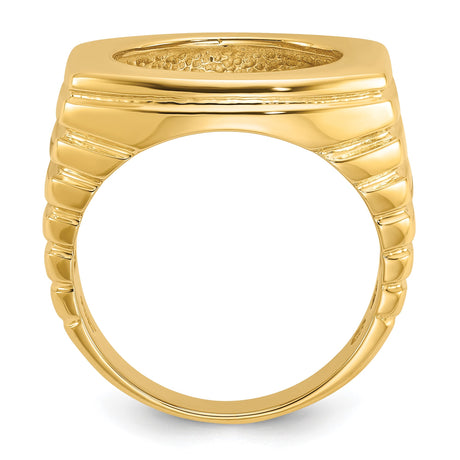 17 mm 14k Yellow Gold coin bezel ring for South African Krugerrand — alternate view