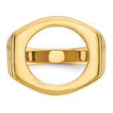 17 mm 14k Yellow Gold coin bezel ring for South African Krugerrand — additional image