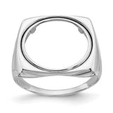 17 mm 14k White Gold coin bezel ring for South African Krugerrand — additional image
