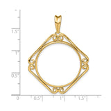27 mm 14k Yellow Gold coin bezel for South African Krugerrand — size reference (ruler)