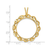 27 mm 14k Yellow Gold coin bezel for South African Krugerrand — size reference (ruler)