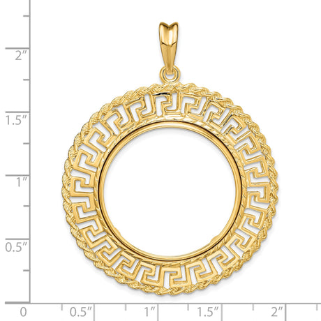 27 mm 14k Yellow Gold coin bezel for South African Krugerrand — size reference (ruler)