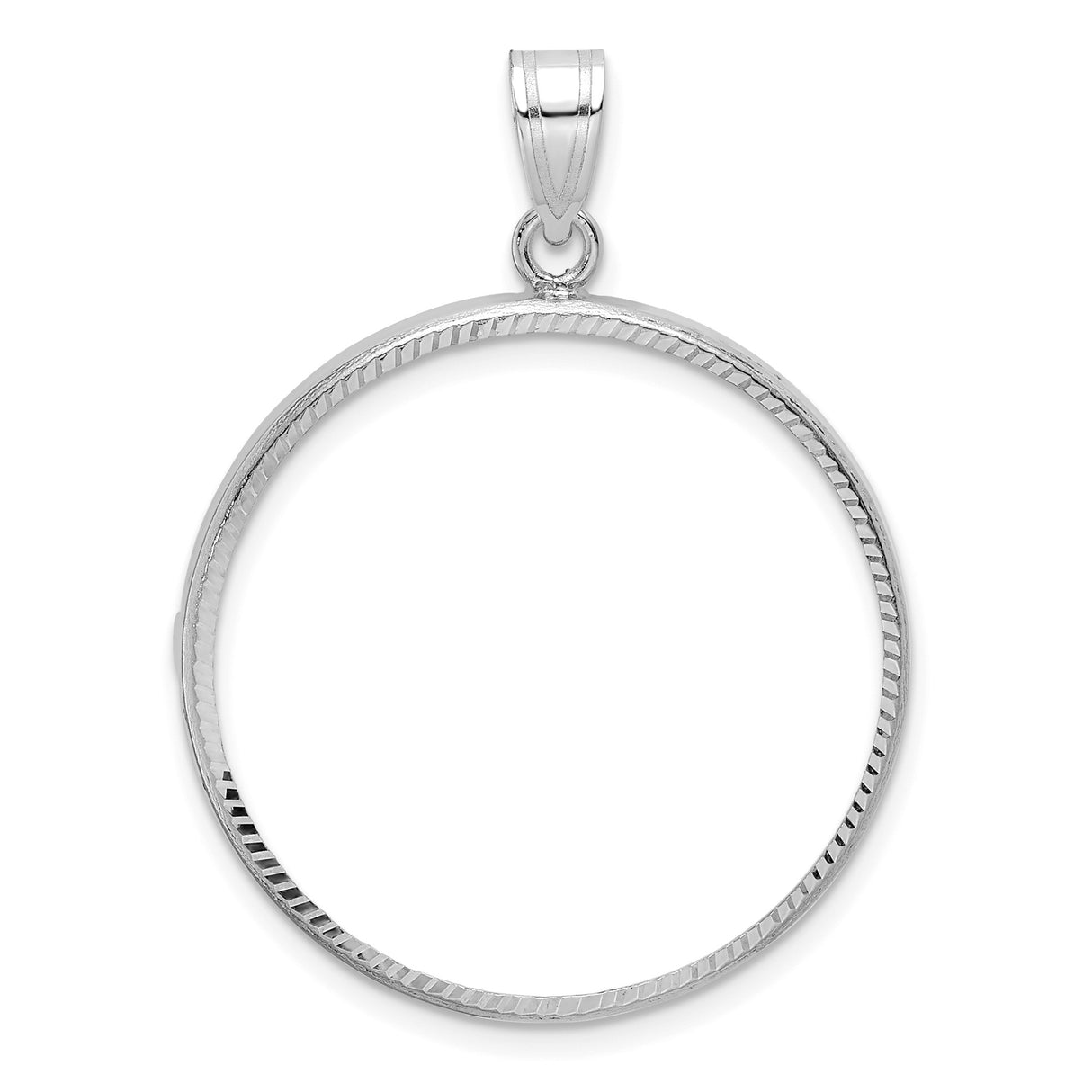 27 mm 14k White Gold coin bezel for South African Krugerrand