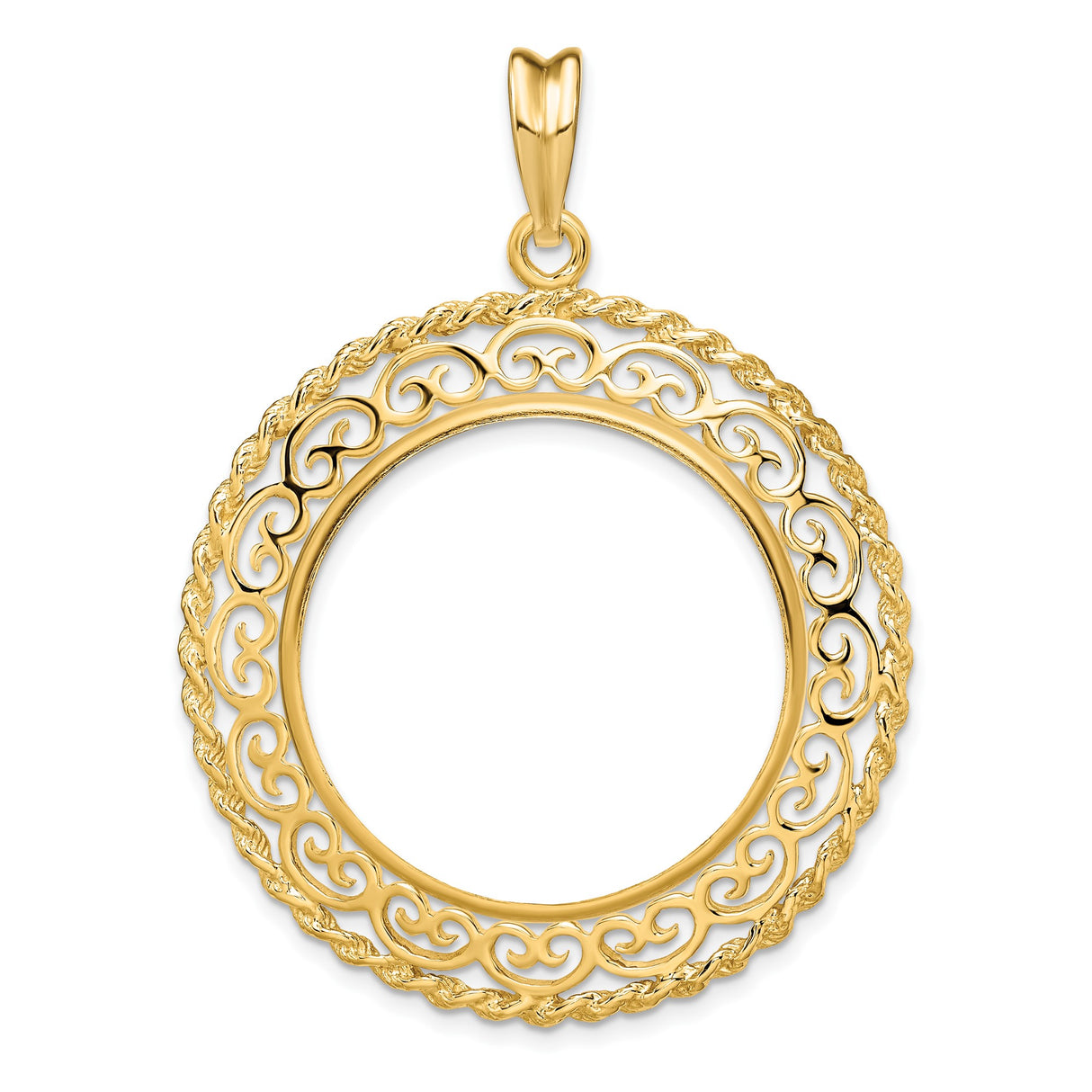 27 mm 14k Yellow Gold coin bezel for South African Krugerrand