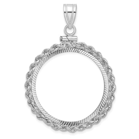 27 mm 14k White Gold coin bezel for South African Krugerrand