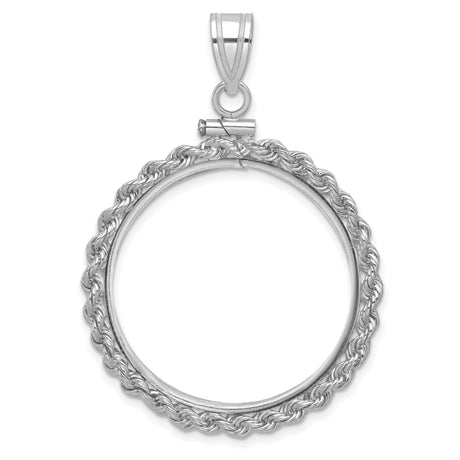 27 mm 14k White Gold coin bezel for South African Krugerrand