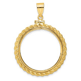 27 mm 14k Yellow Gold coin bezel for South African Krugerrand