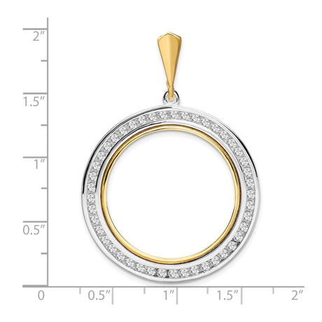 27 mm 14k Multi-Tone Gold coin bezel for South African Krugerrand — size reference (ruler)