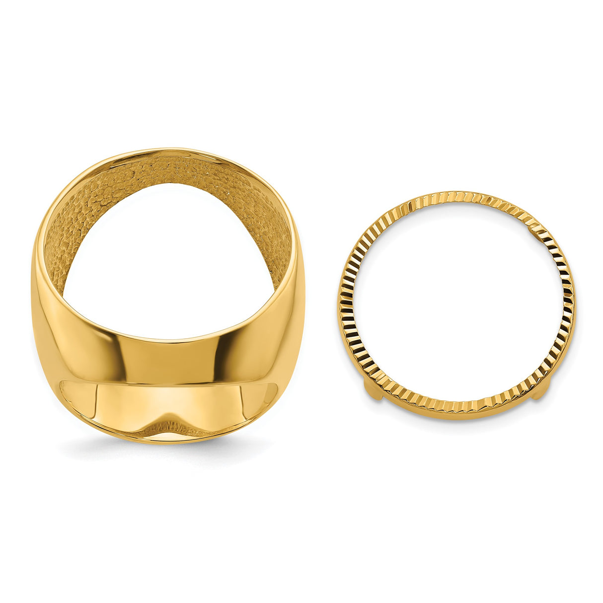 22 mm 14k Yellow Gold coin bezel ring for South African Krugerrand