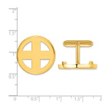 22 mm 14k Yellow Gold coin bezel cuff links for South Africian 2 Rand Rand — size reference (ruler)