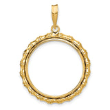 22 mm 14k Yellow Gold coin bezel for South Africian 2 Rand Rand